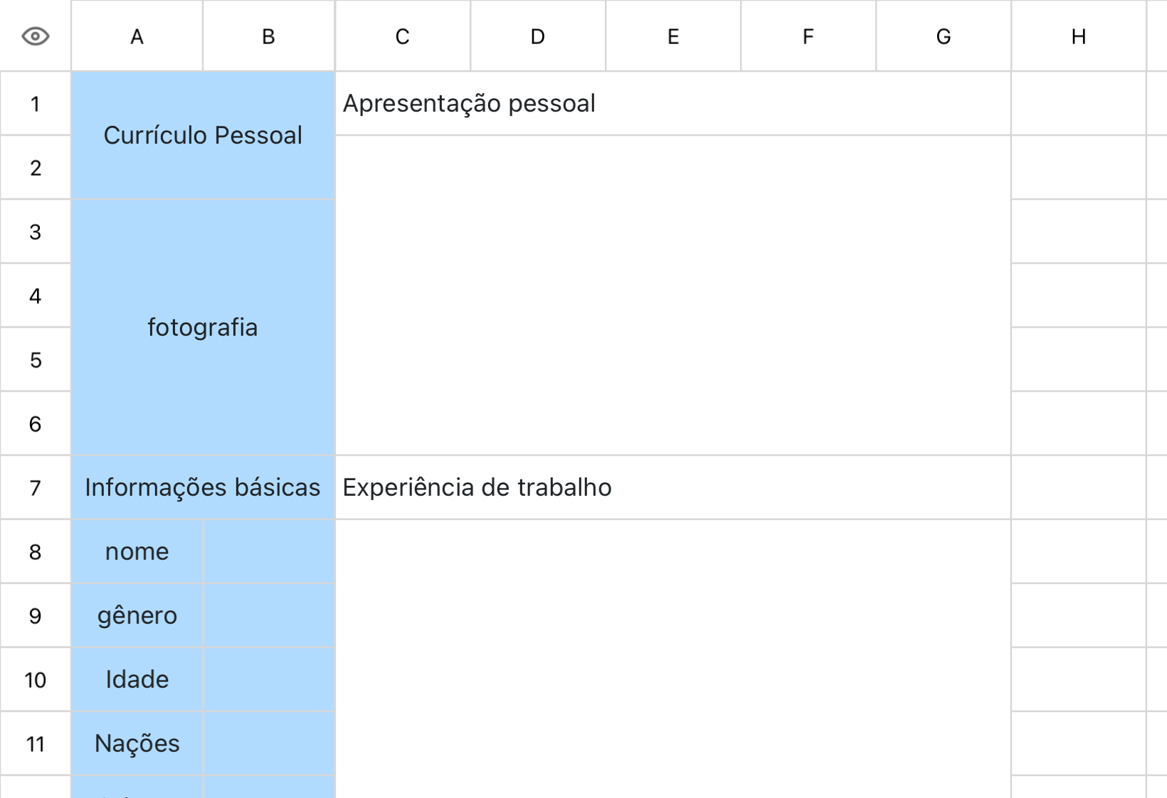 Formulário de currículo 3